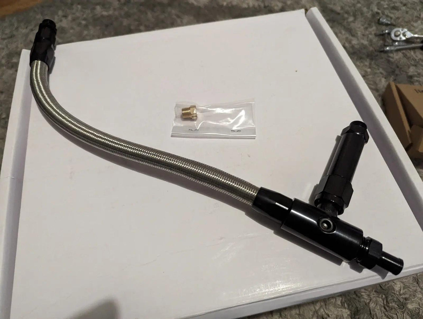 Braided Fuel Line Suit Holley Double Pumper 650dp 750dp 850dp 950dp 4150 Quick Fuel Barry grant Demon, Brawler carburator - 351 Automotive Solutions