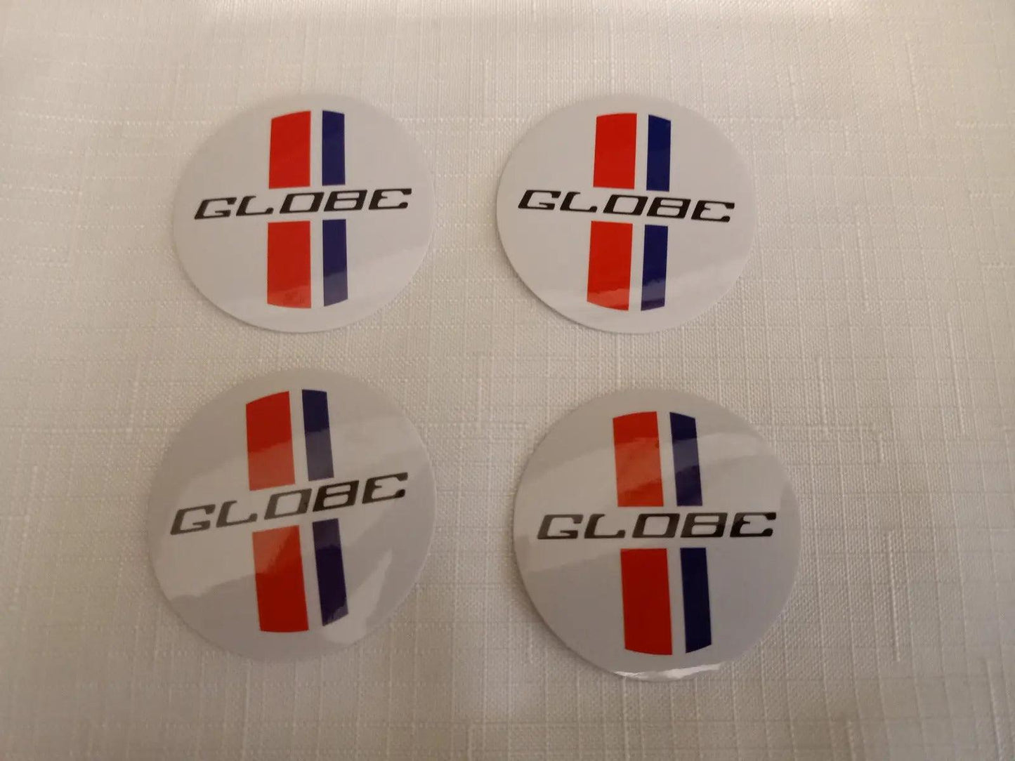 4x 45mm Bathurst Globe wheel Center Cap Decals white XA XB GT XC cobra