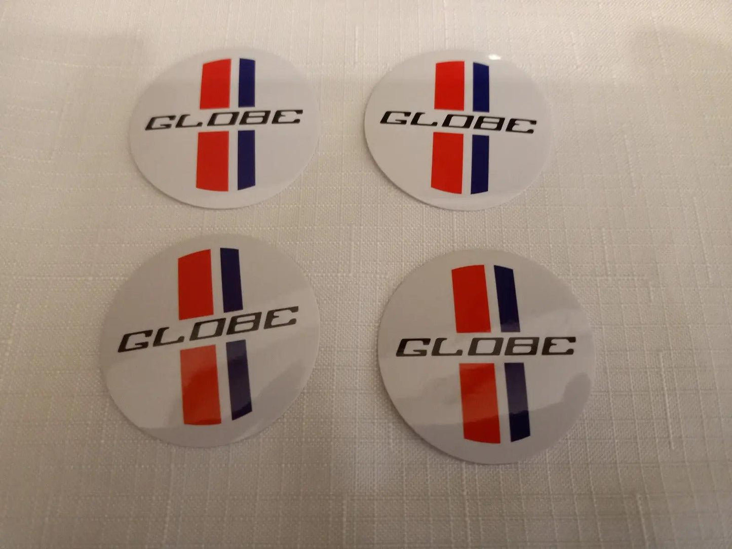 4x 45mm Bathurst Globe wheel Center Cap Decals white XA XB GT XC cobra