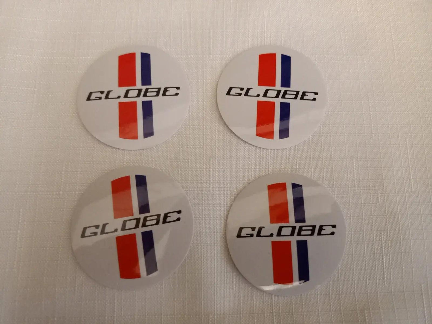4x 45mm Bathurst Globe wheel Center Cap Decals white XA XB GT XC cobra