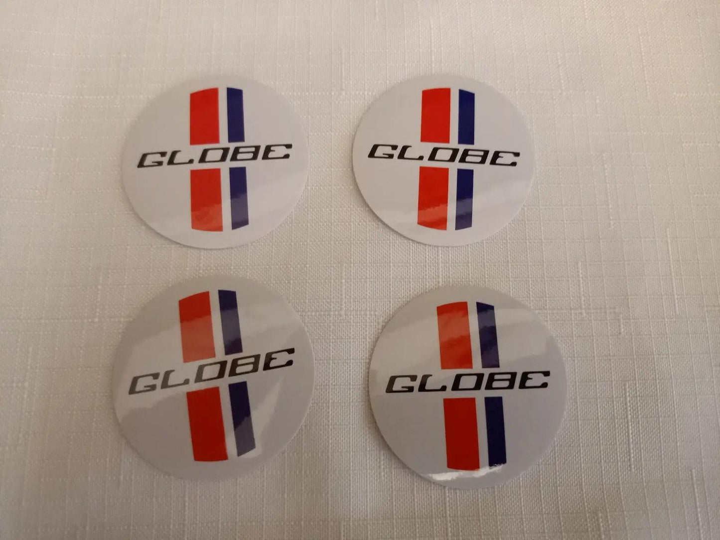 4x 45mm Bathurst Globe wheel Center Cap Decals white XA XB GT XC cobra