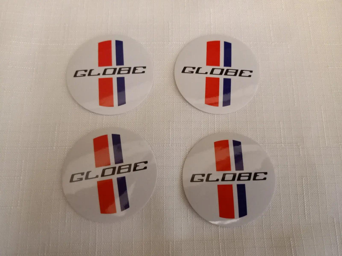 4x 45mm Bathurst Globe wheel Center Cap Decals white XA XB GT XC cobra