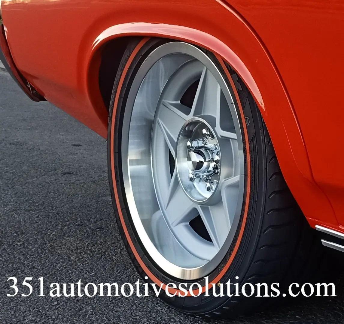 Red wall tyre & wheel package 17x7.5 17x9 Bathurst Globe Wheels Combo XW XY GT XA XB XC XD ESP XE XF Falcon GT