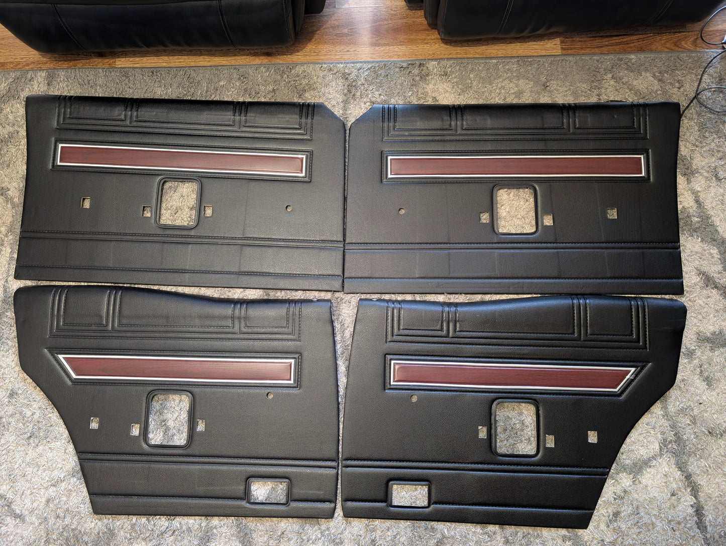 Ford Falcon XW GT or Fairmont Door Trim Set Metal Tops Repro Interior Black