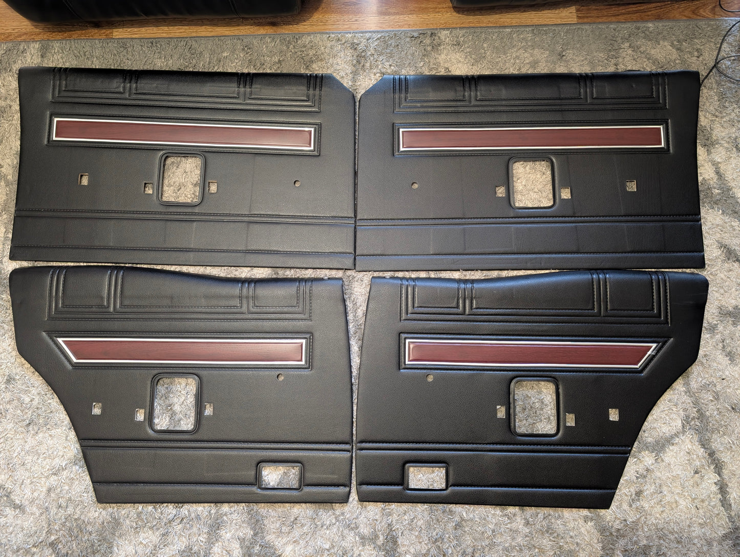 Ford Falcon XW GT or Fairmont Door Trim Set Metal Tops Repro Interior Black
