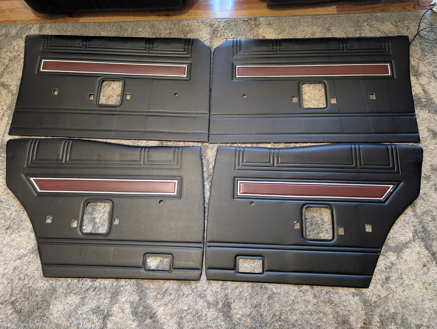 Ford Falcon XW GT or Fairmont Door Trim Set Metal Tops Repro Interior Black
