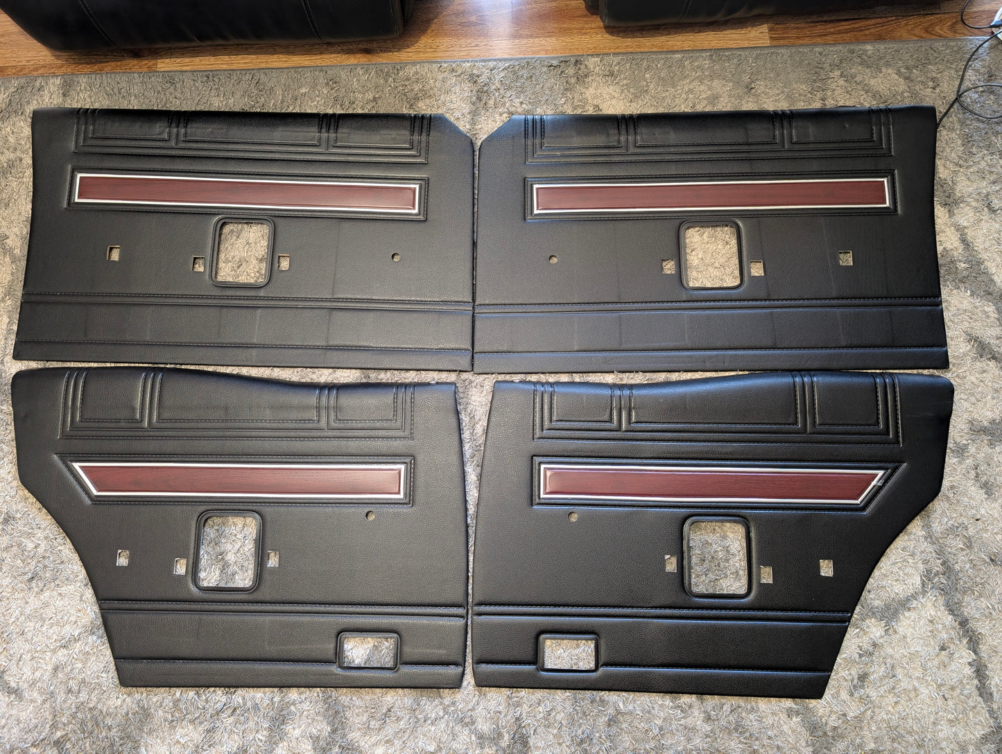 Ford Falcon XW GT or Fairmont Door Trim Set Metal Tops Repro Interior Black
