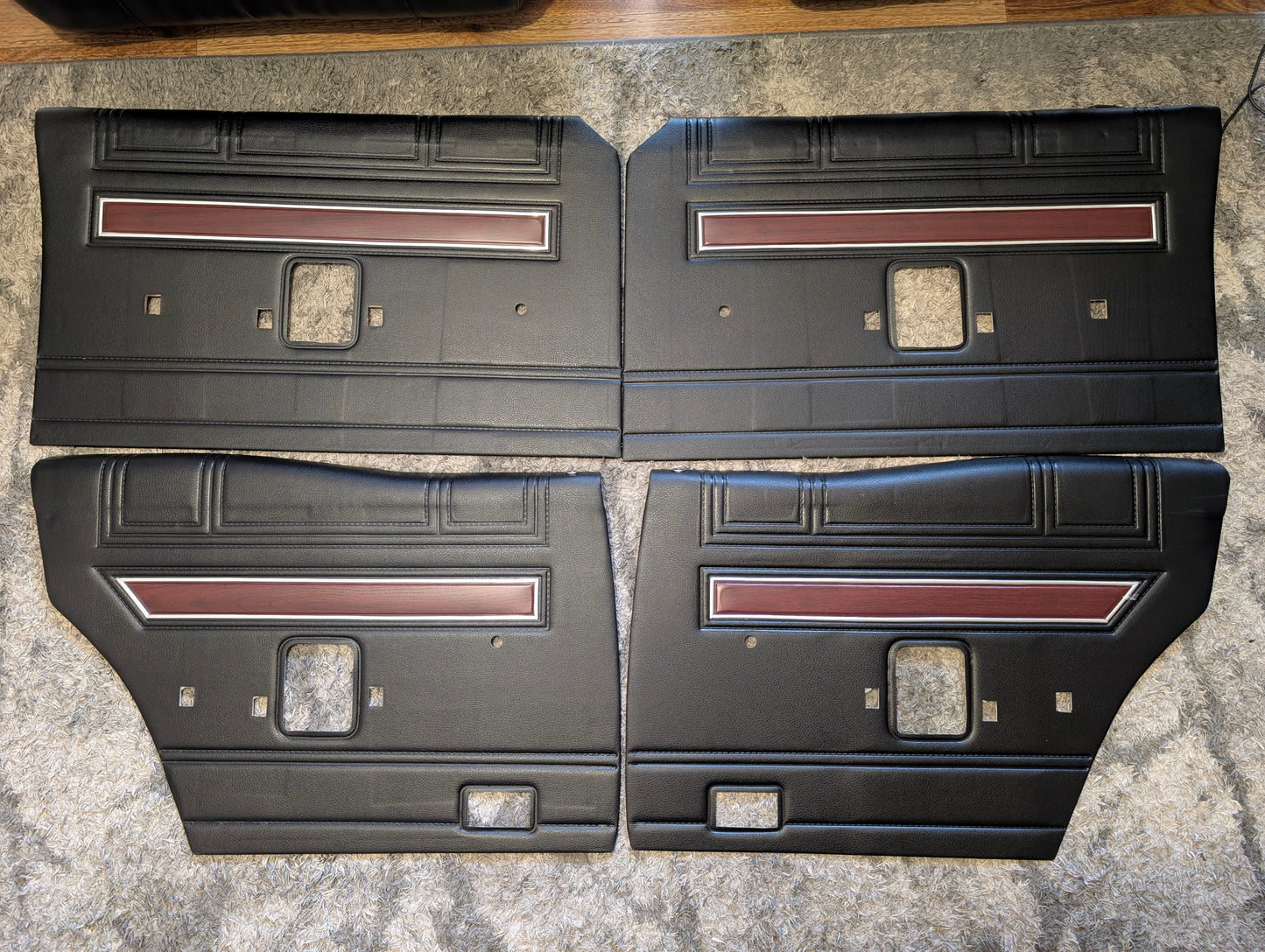 Ford Falcon XW GT or Fairmont Door Trim Set Metal Tops Repro Interior Black
