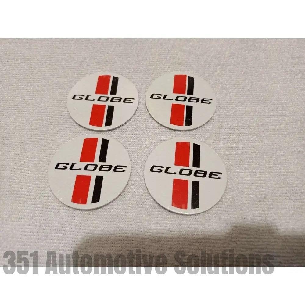 4x 35mm Bathurst Globe Center Cap Decals white XY GT HO XA XB Ford Falcon Fairmont