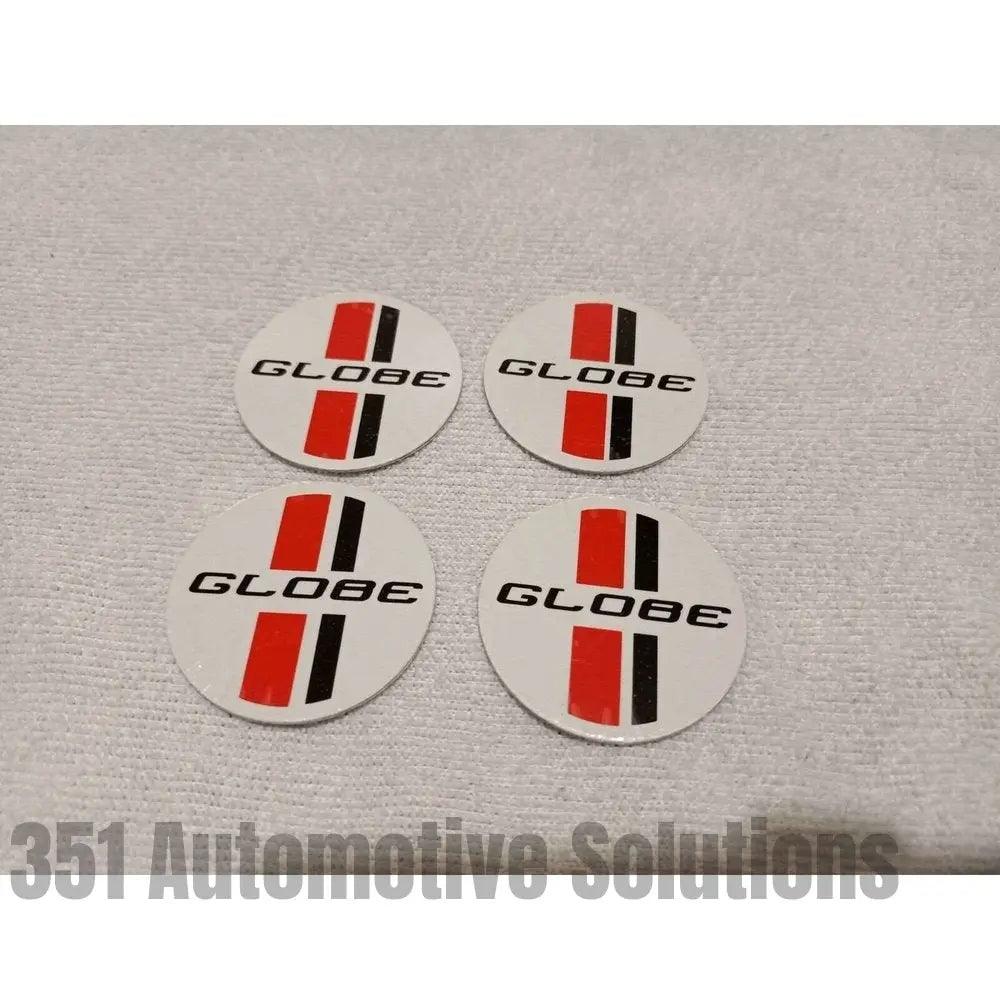 4x 35mm Bathurst Globe Center Cap Decals white XY GT HO XA XB Ford Falcon Fairmont