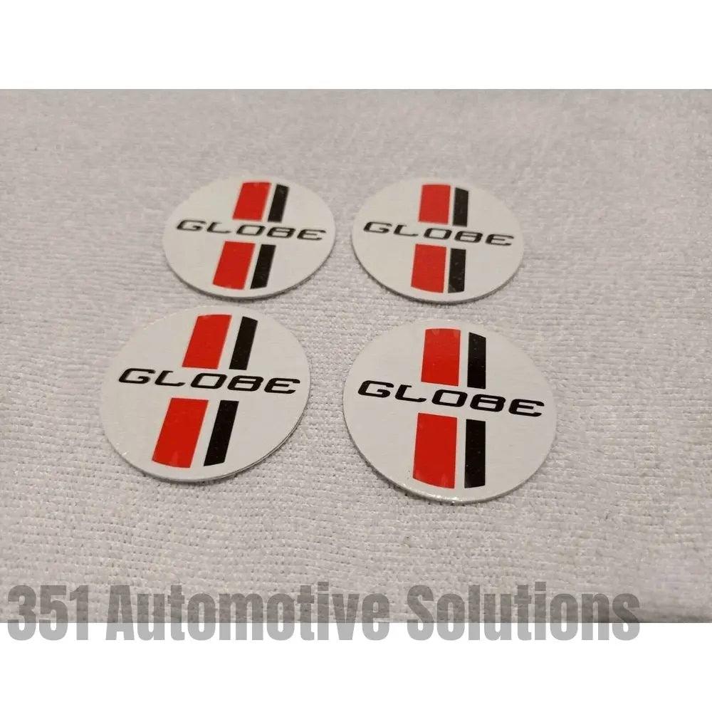 4x 35mm Bathurst Globe Center Cap Decals white XY GT HO XA XB Ford Falcon Fairmont