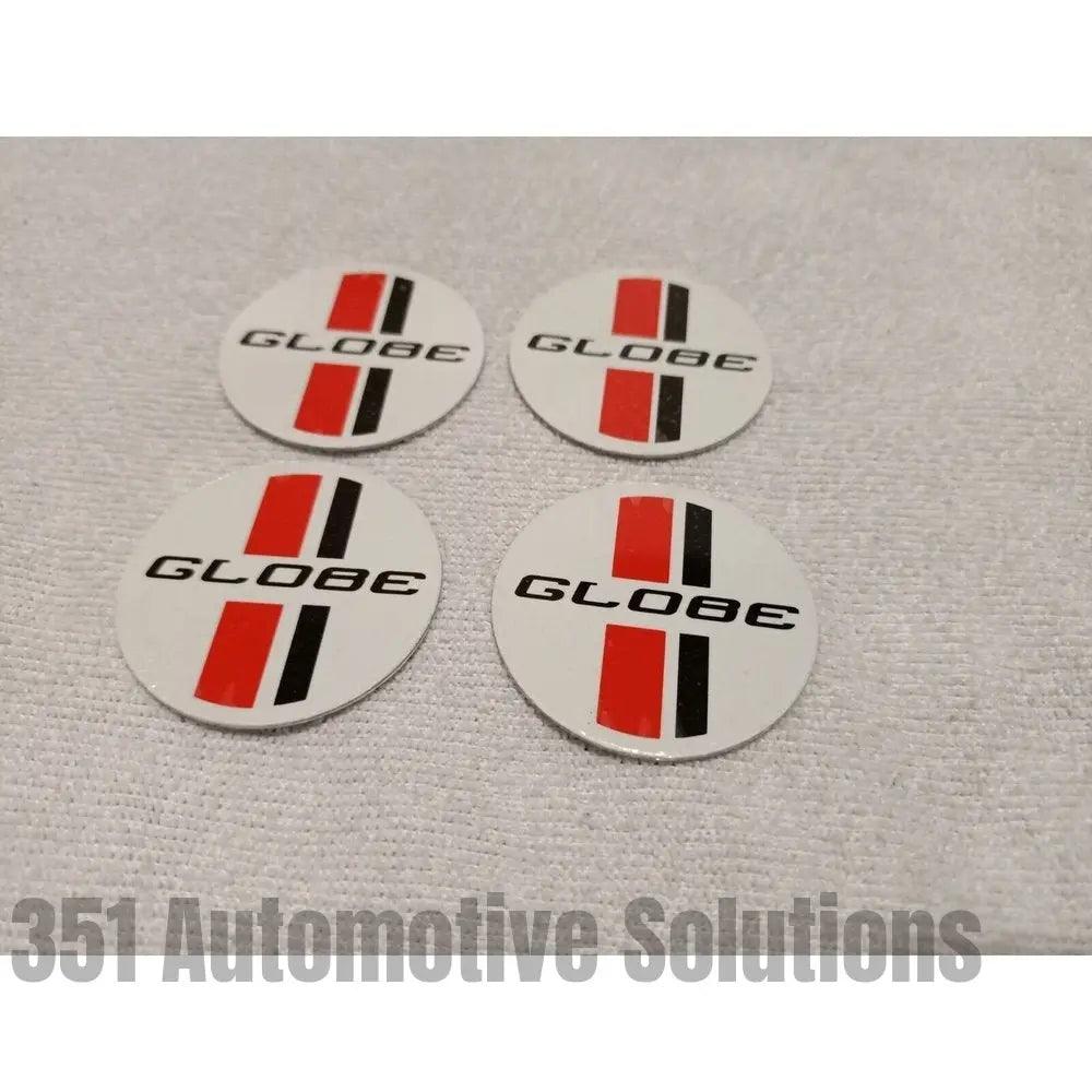4x 35mm Bathurst Globe Center Cap Decals white XY GT HO XA XB Ford Falcon Fairmont