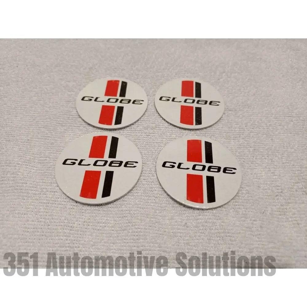 4x 35mm Bathurst Globe Center Cap Decals white XY GT HO XA XB Ford Falcon Fairmont