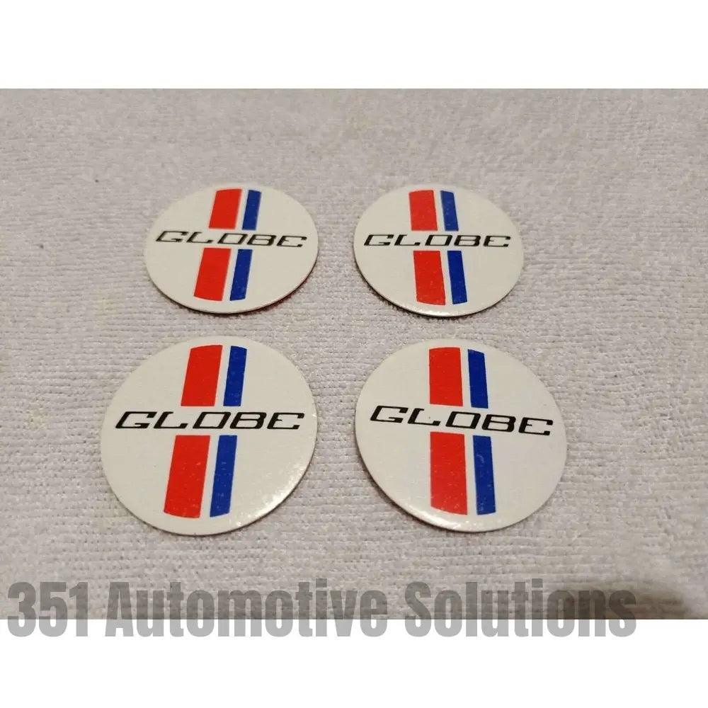4x 40mm Bathurst Globe wheel Center Cap Decals XD ESP white globe decals XC GXL
