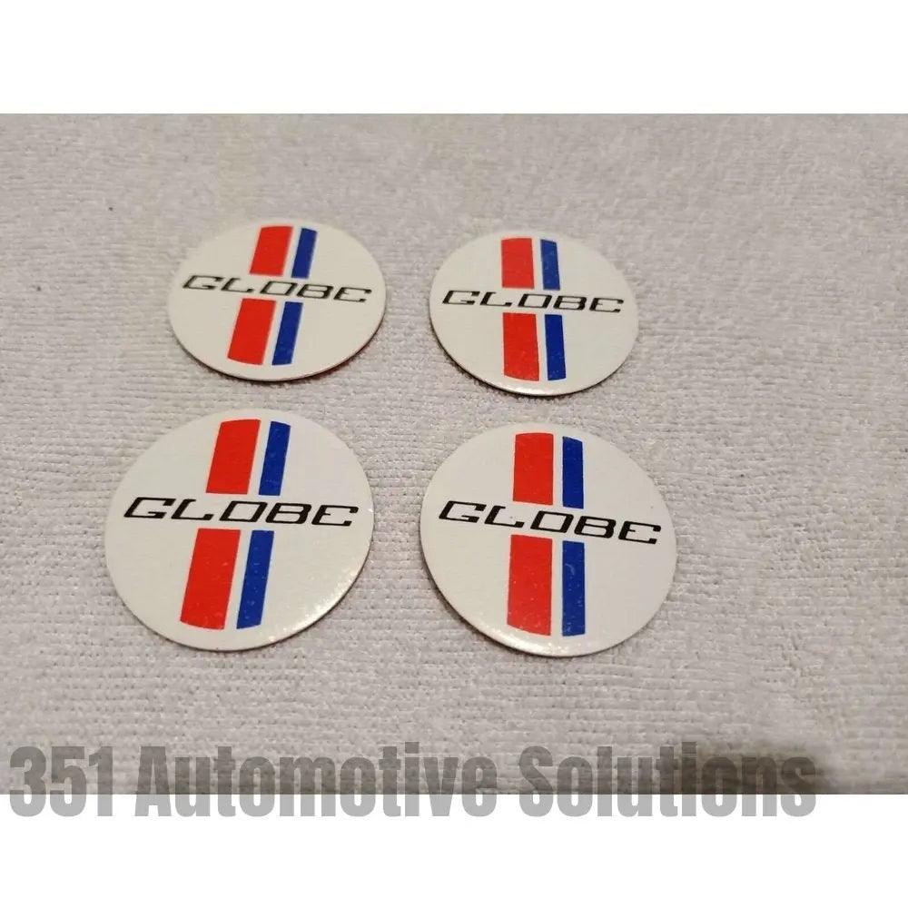 4x 40mm Bathurst Globe wheel Center Cap Decals XD ESP white globe decals XC GXL