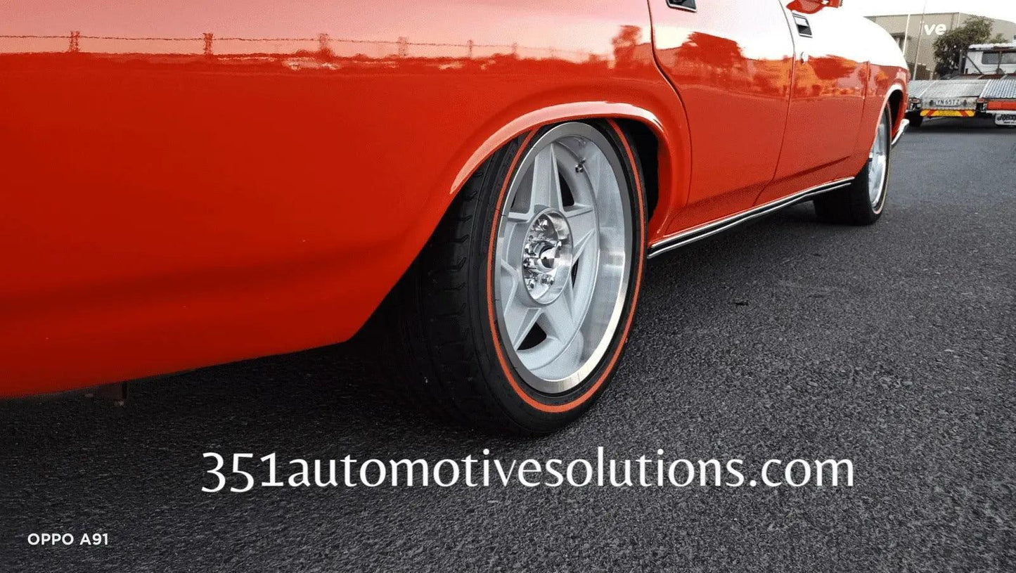 Red wall tyre & wheel package 17x7.5 17x9 Bathurst Globe Wheels Combo XW XY GT XA XB XC XD ESP XE XF Falcon GT