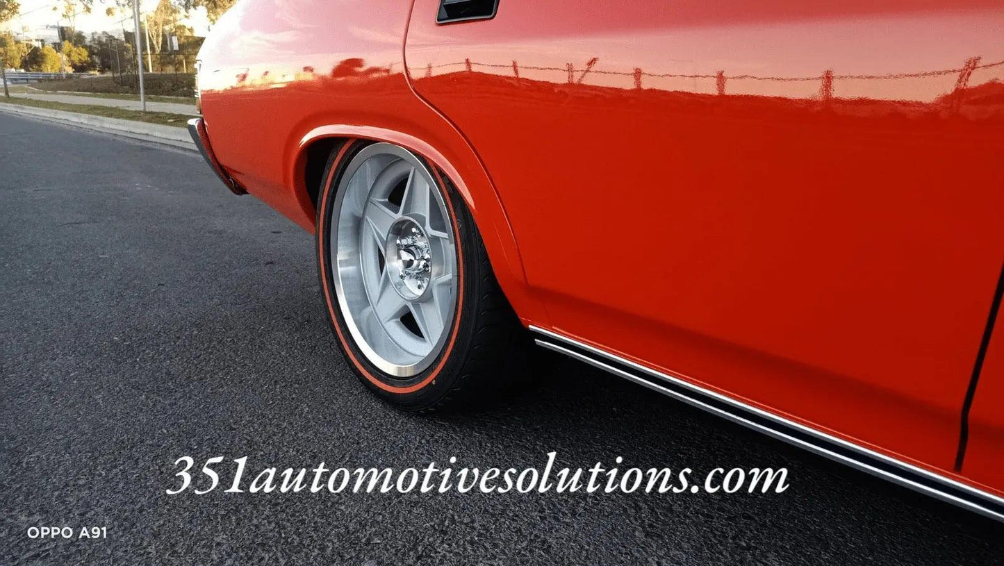 Red wall tyre & wheel package 17x7.5 17x9 Bathurst Globe Wheels Combo XW XY GT XA XB XC XD ESP XE XF Falcon GT