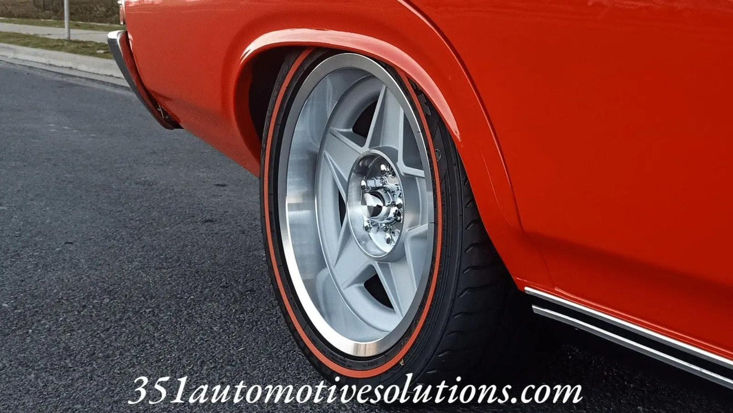 Red wall tyre & wheel package 17x7.5 17x9 Bathurst Globe Wheels Combo XW XY GT XA XB XC XD ESP XE XF Falcon GT