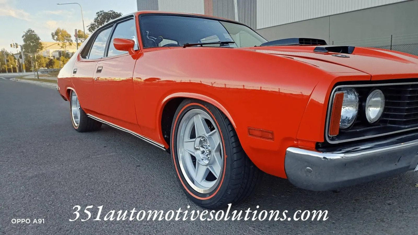 Red wall tyre & wheel package 17x7.5 17x9 Bathurst Globe Wheels Combo XW XY GT XA XB XC XD ESP XE XF Falcon GT