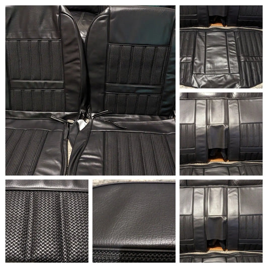 Ford Falcon XY GT Fairmont Seat Cover Retrim Set Front & Rear seats Black trim Restoration - 351 Automotive Solutions