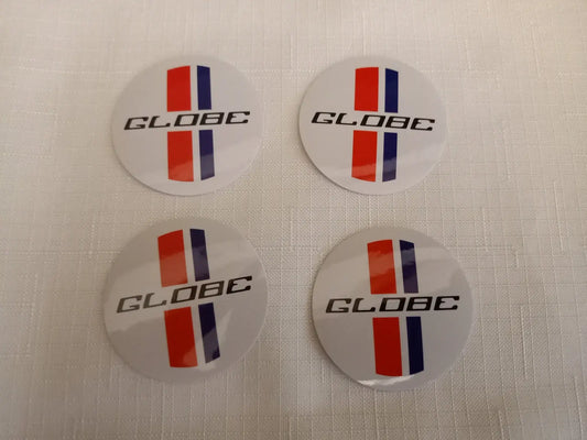 4x 45mm Bathurst Globe wheel Center Cap Decals white XA XB GT XC cobra