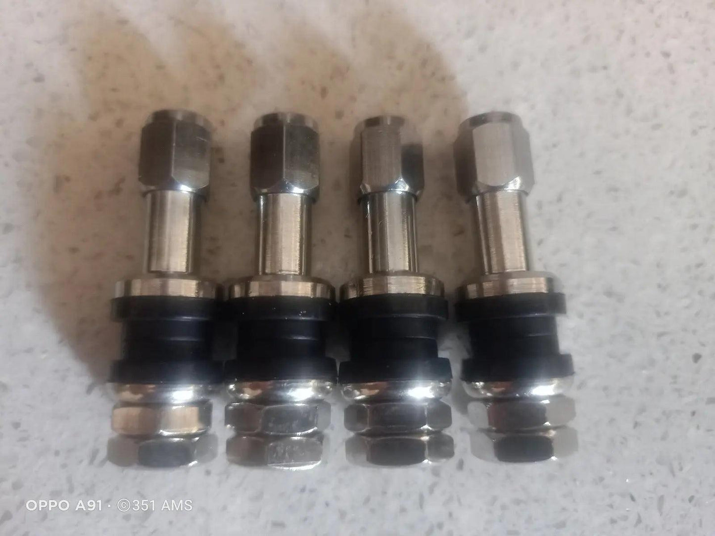 Medium length Chrome Tyre Valves x4 For Alloy Wheels Bathurst Globe Simmons BBS Centerline momo star - 351 Automotive Solutions