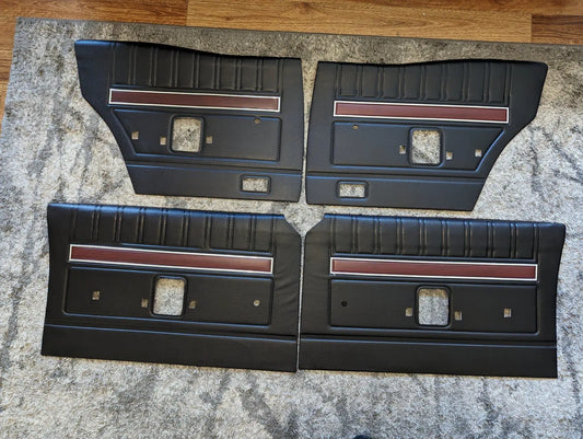 Ford Falcon XY GT or Fairmont Door Trim Set Metal Tops Repro Interior Black