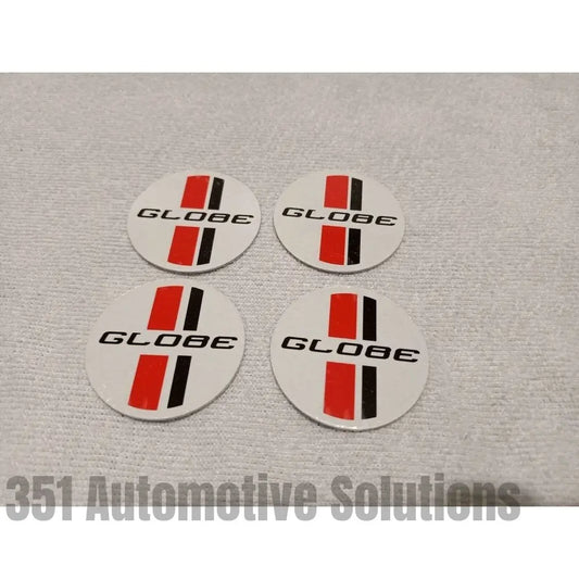 4x 35mm Bathurst Globe Center Cap Decals white XY GT HO XA XB Ford Falcon Fairmont