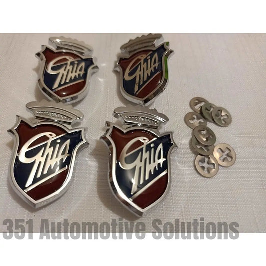 Ford XD XE XF EA Fairmont Ghia SnowFlake center cap badge set of 4 & 8 clips